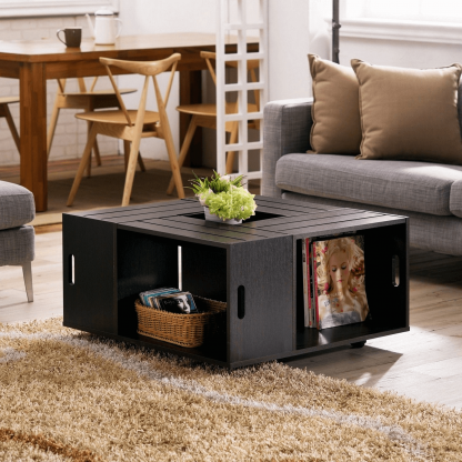Black wooden coffee table design ideas