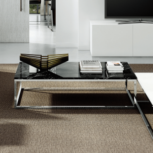 Chrome and marble coffee table