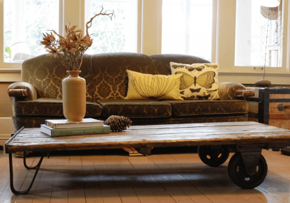Farmhouse wood coffee table for living room