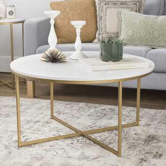 Gold and marble coffee table