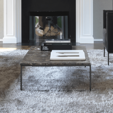 Square marble top coffee table living room