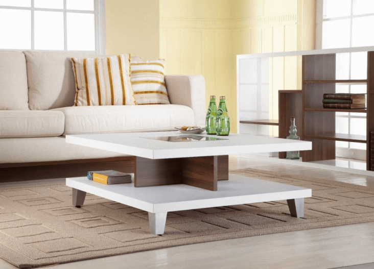 Square white wood coffee table design ideas