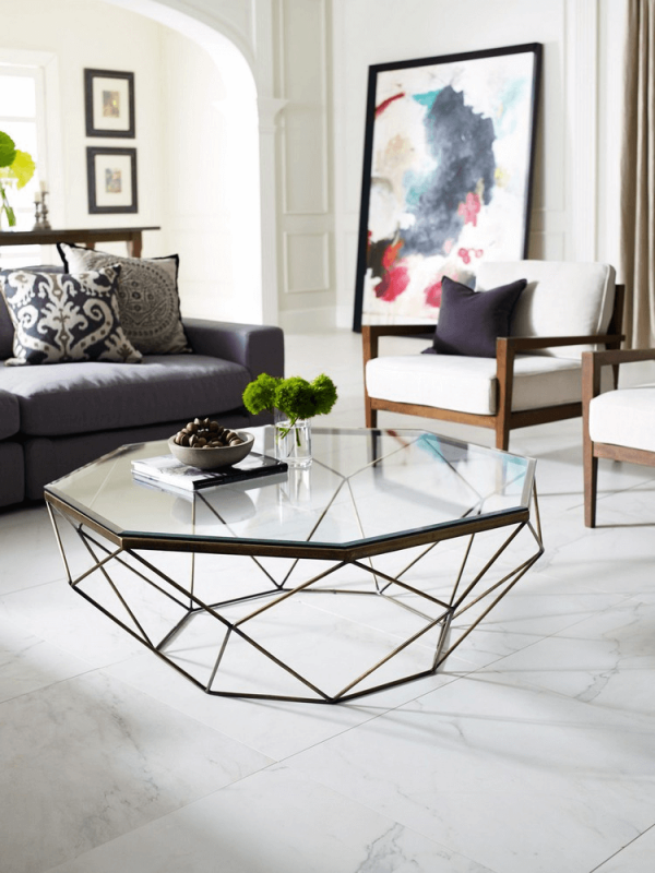Unique design glass coffee table design for living room