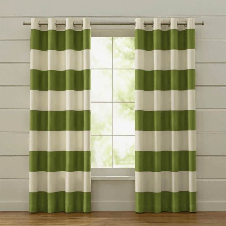 Green curtain for modern living room design