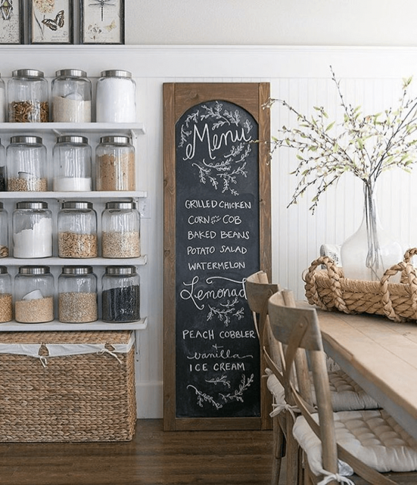 Interesting kitchen menu board for decoration