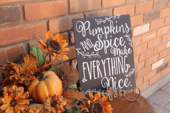 Pumpkin Spice fall sign chalk board