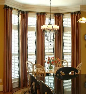 Tall and big window shutters indoor