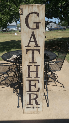 Welcome Gather diy fall porch sign