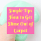 Simple Tips How to Get Slime Out of Carpet