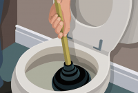 Unclogging toilet Unclogging toilet