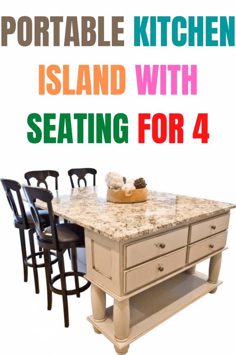 Portable Kitchen Island with Seating for 4
