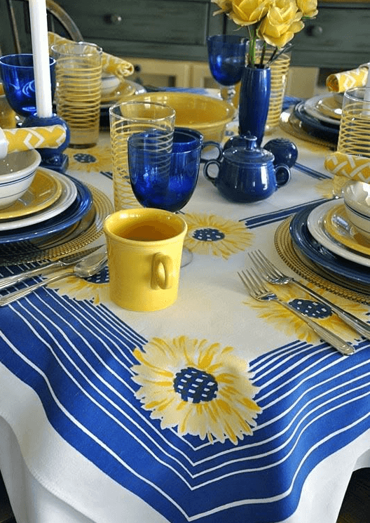 Mustard yellow table setting