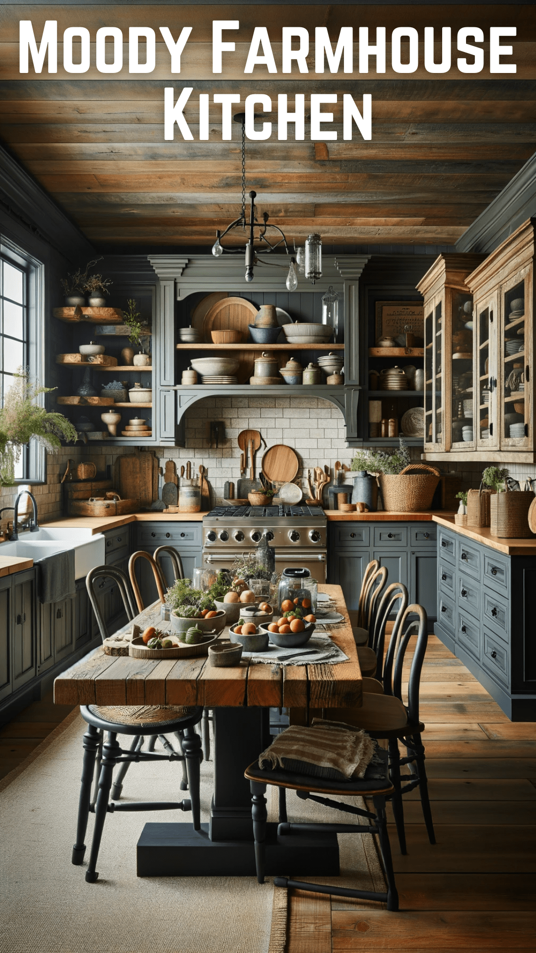 Moody Farmhouse Kitchen