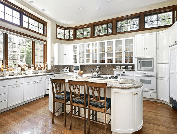 Kitchen island with stove and sink