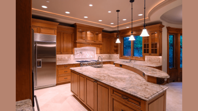 2 Tier Kitchen Island with granite counter top