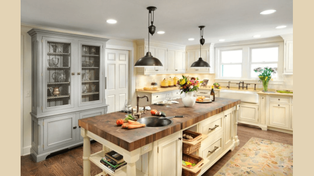 Image: homedit.com Antique kitchen island butcher block top