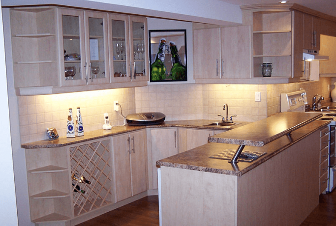 Kitchen counter cabinet corner shelf