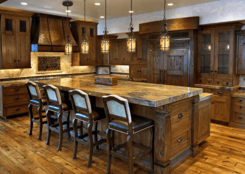 Rustic kitchen island lighting pendant