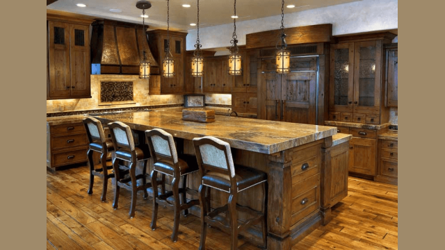 Rustic kitchen island lighting pendant
