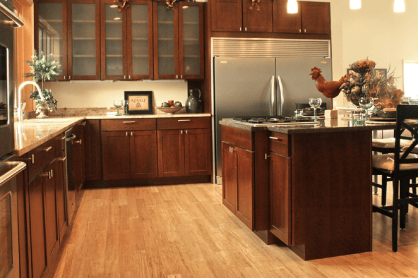Bamboo floor tiles for kitchen