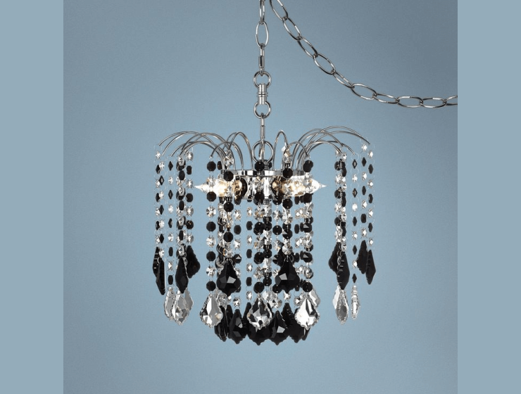 Black plug in chandelier