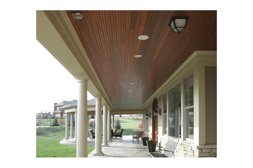 Composite beadboard porch ceiling