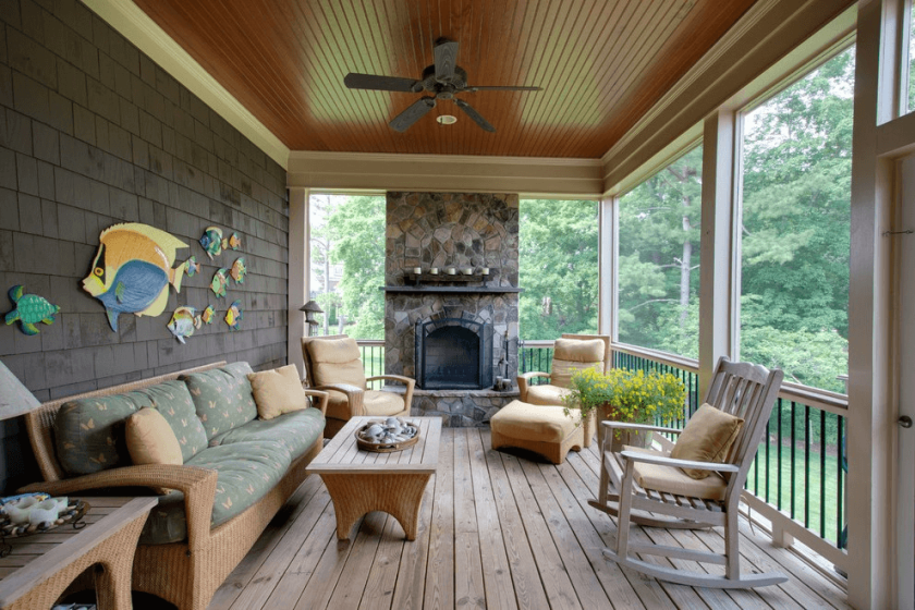 Fake Wood porch flooring idea
