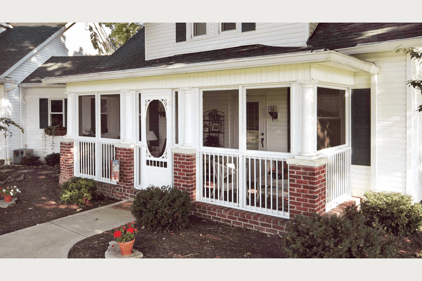 White and brick wall patio screen enclosure ideas