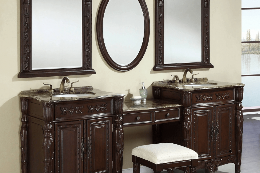 Bathroom vanity cabinet with mirror