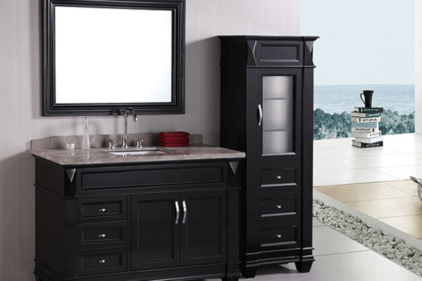 Bathroom vanity linen cabinet