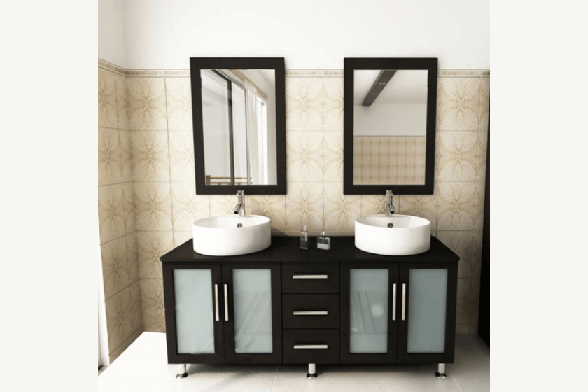 Bathroom vanity sink mirror combo