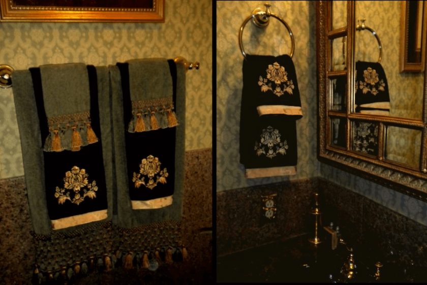 Fancy decorative bathroom towels