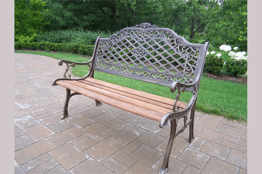 Iron porch bench