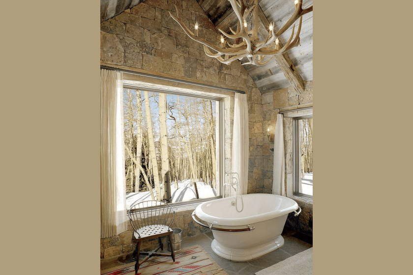 2. Rustic chandelier custom made for bathroom