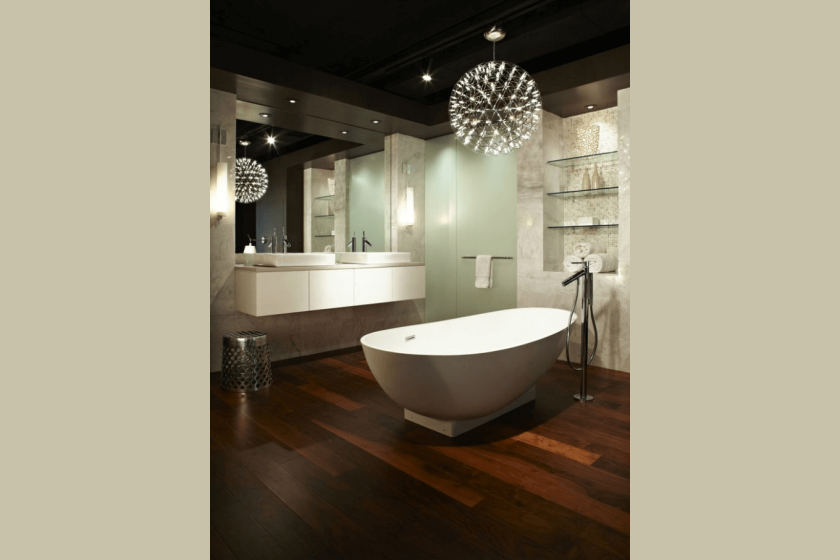 3. Modern and contemporary chandelier bathroom design