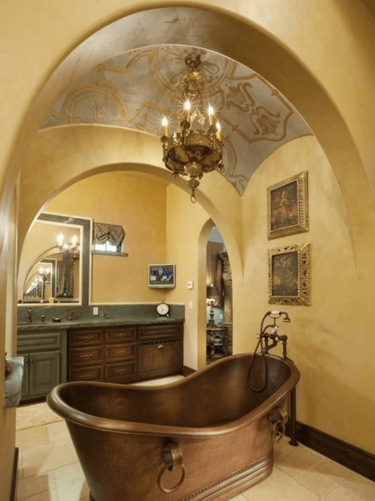 8. Traditional chandelier bathroom lighting design