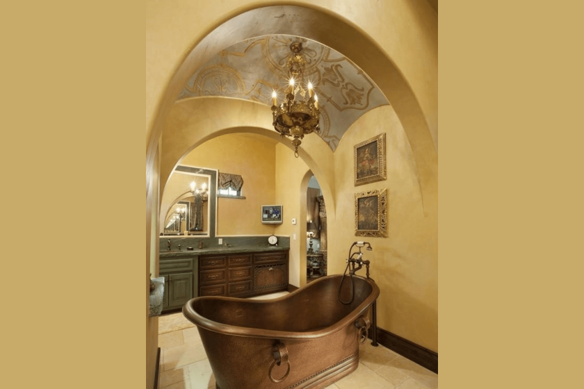 8. Traditional chandelier bathroom lighting design