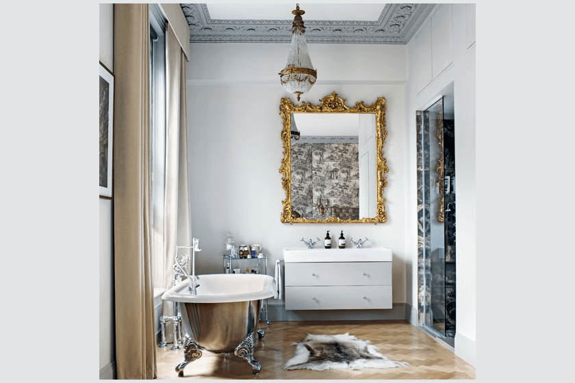 Silver Chandelier Vintage Bathroom Lighting Ideas
