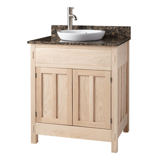 Semi tall unfinished mission bathroom vanity