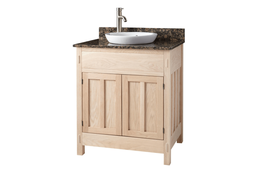 Semi tall unfinished mission bathroom vanity