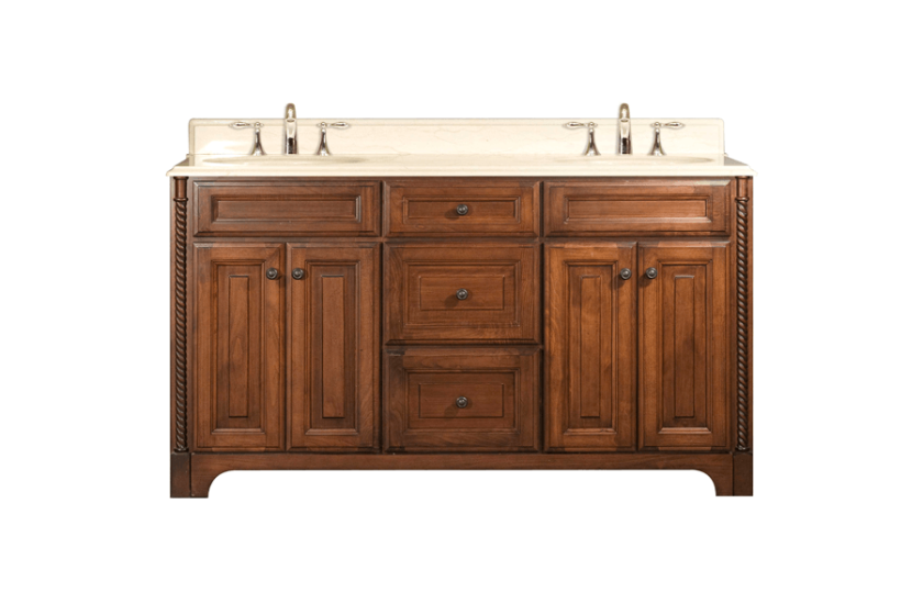 Unfinished bathroom double vanity