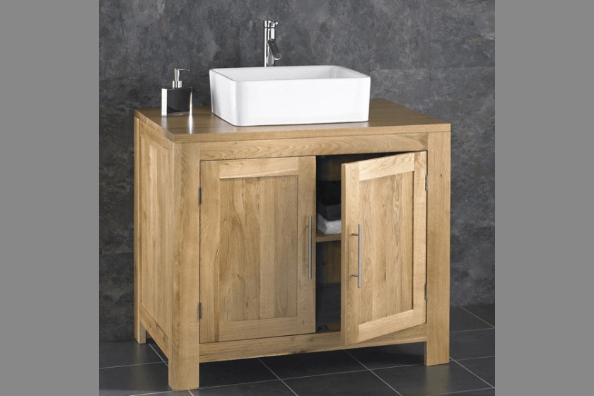 Unfinished oak bathroom vanity cabinets
