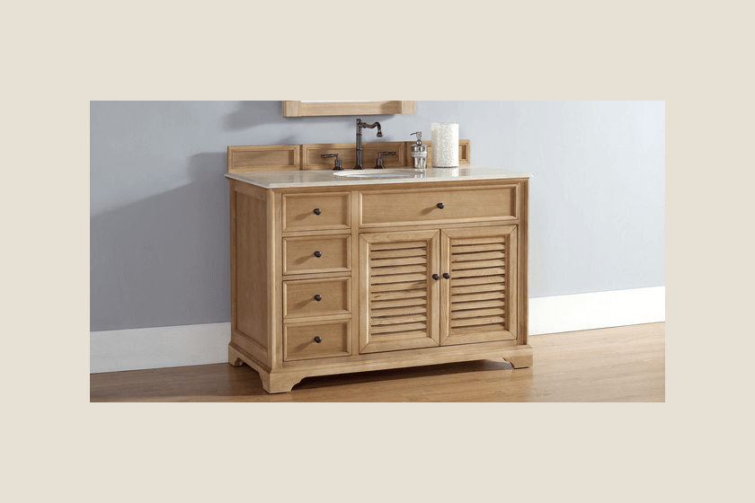 Image: houzz.com Unfinished solid wood bathroom vanity