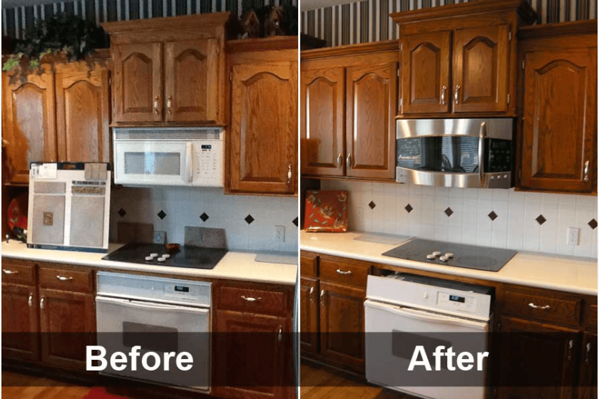 Image: kitchencove.net Retro Cabinet refacing before and after images