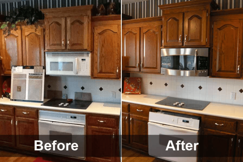 Image: kitchencove.net Retro Cabinet refacing before and after images