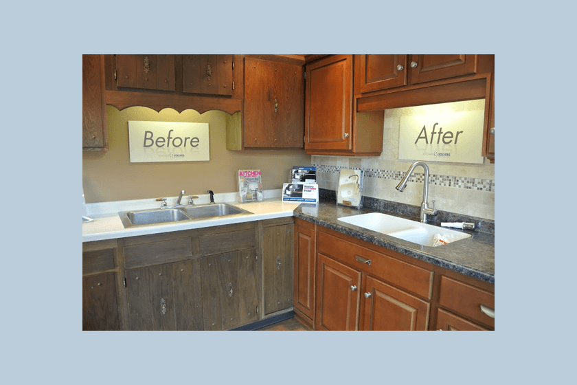 Image: kitchensolversfranchise.com DIY kitchen cabinet refacing before and after